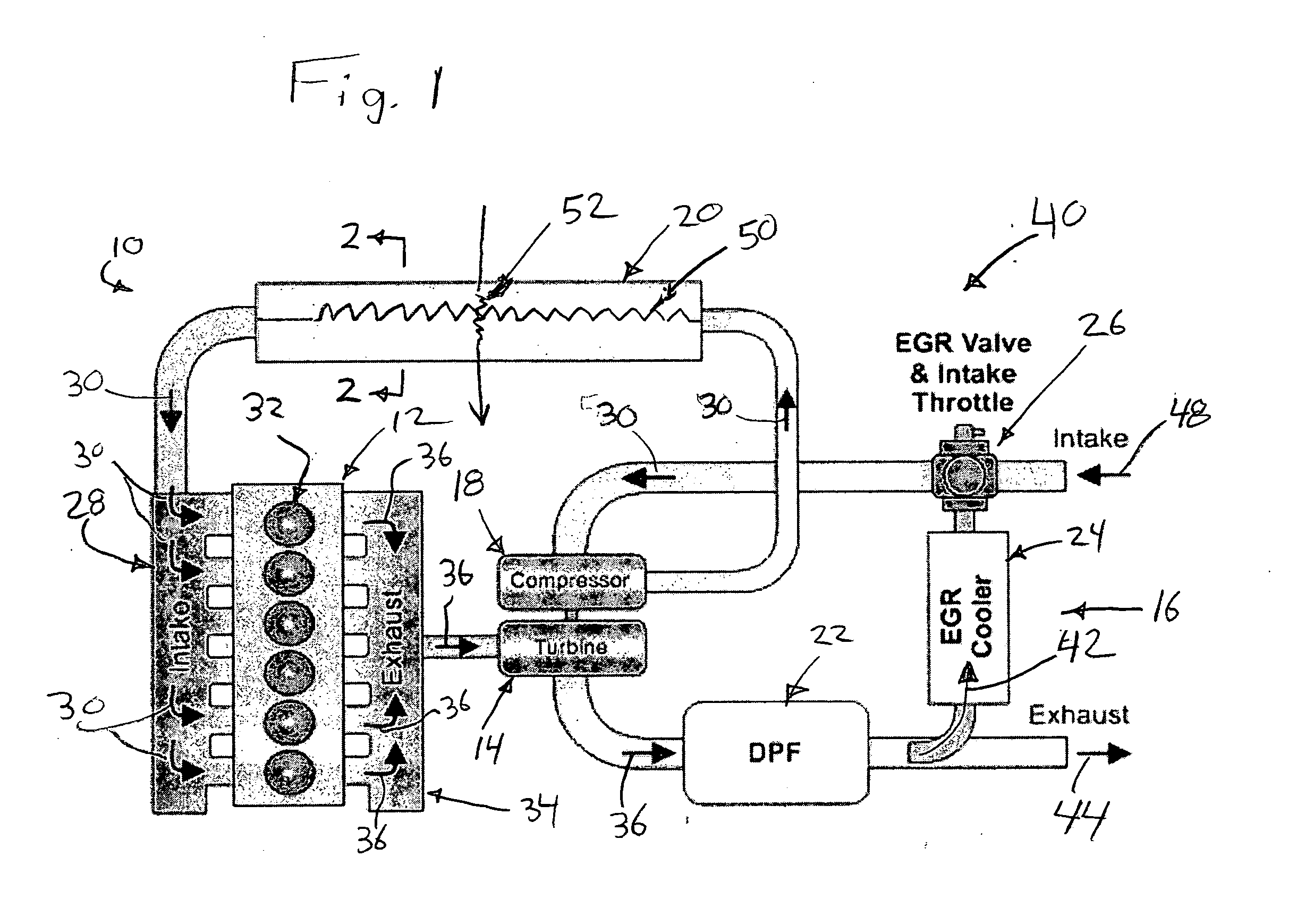 Diesel combustion engine having a low pressure exhaust gas recirculation system employing a corrosion resistant aluminum charge air cooler