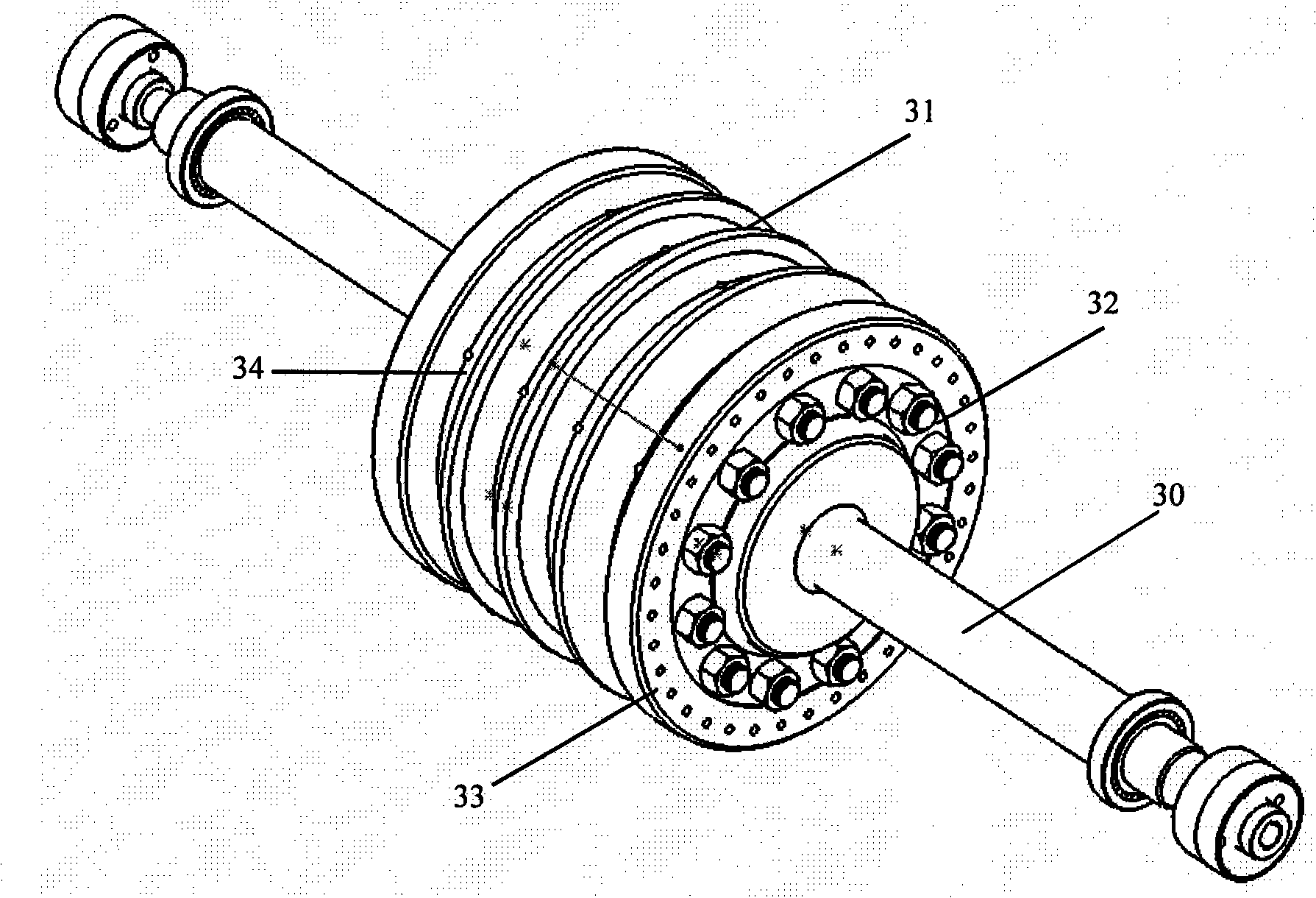 Dynamics characteristic experimental apparatus of heavy type gas turbine pull rod rotor