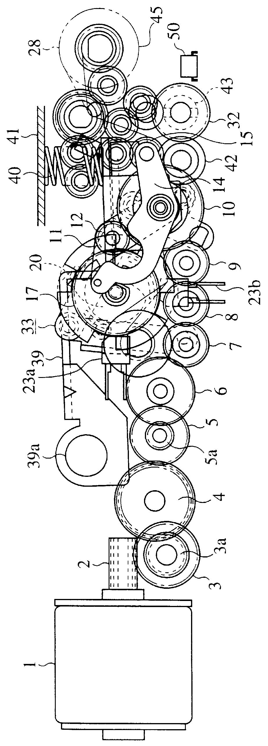 Thermal printer with a mode changing gear