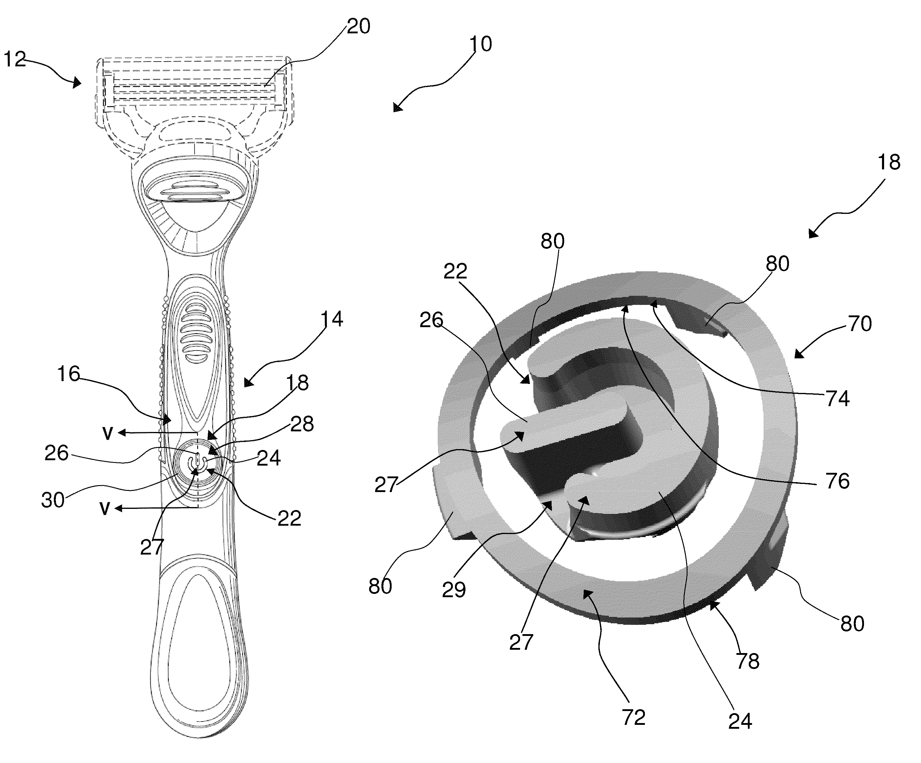 Device with an illuminated button assembly