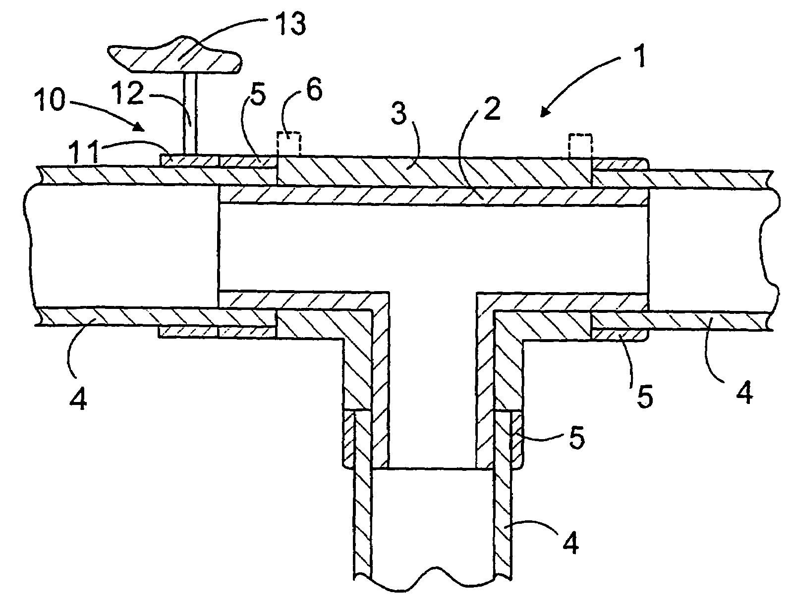 Pipe fitting comprising at least two layers of different material, the innermost layer made of plastic