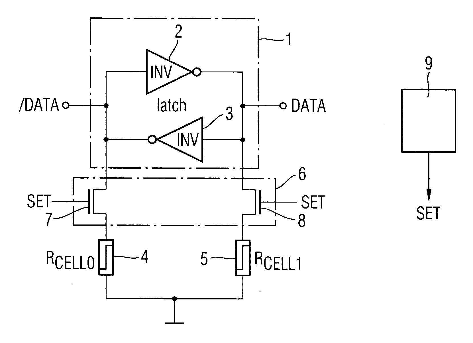 Non-volatile memory cell for storage of a data item in an integrated circuit