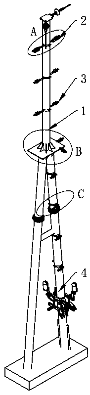 Single-pole and double-cable OPGW redundant cable installation fitting and method for substation