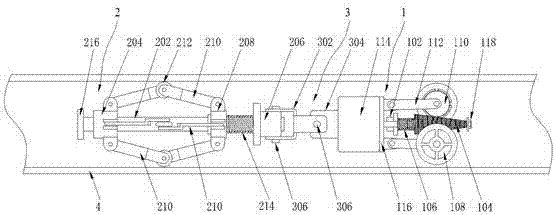 A walking robot in a pipeline