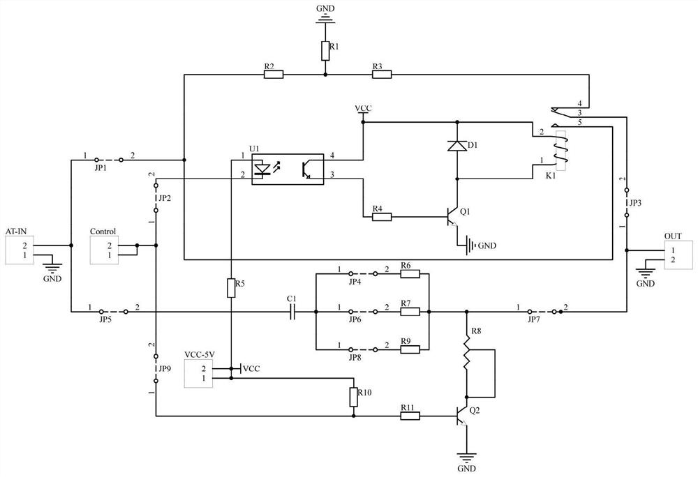 A circuit for automatic attenuation control of the RF input terminal of the front stage of the medium and short wave receiver