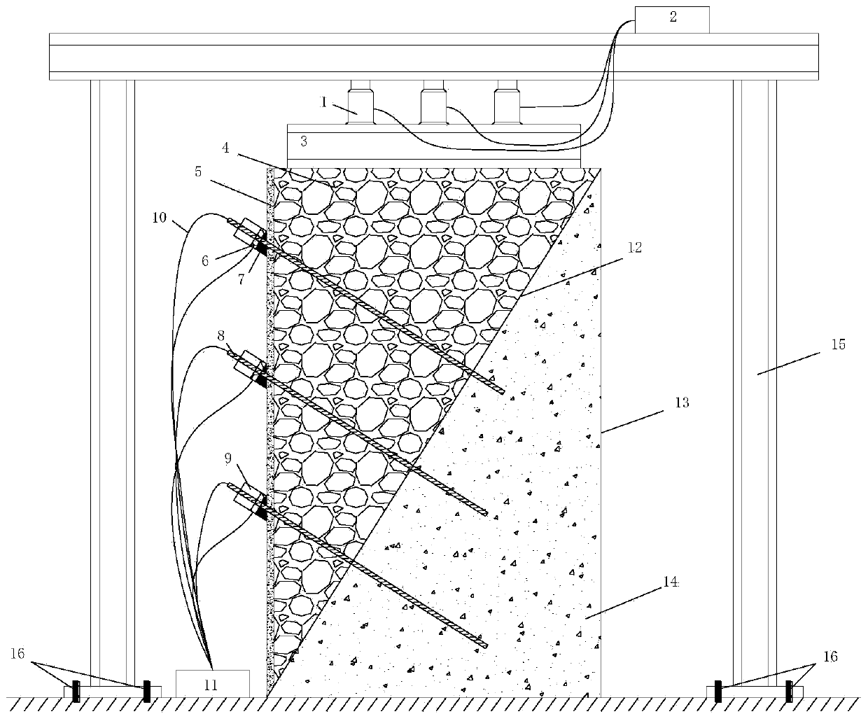 Group anchor effect model test device and detection method