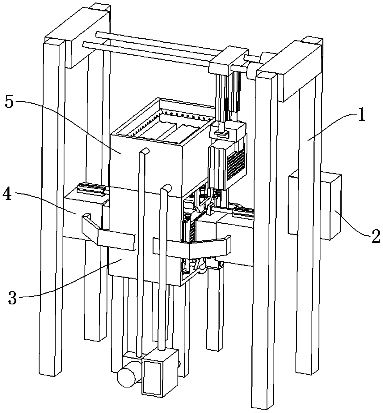 Working method of automatic net changing structure for plastic blow molding