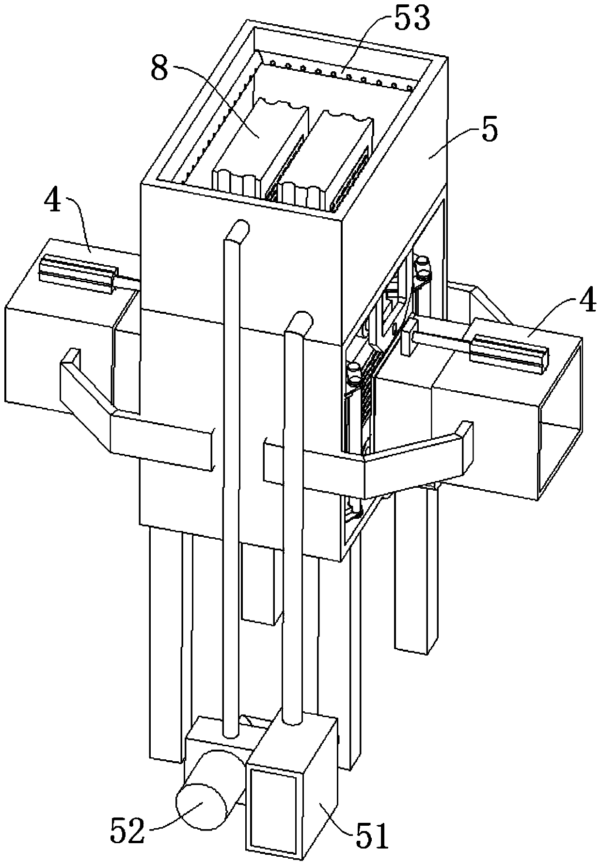 Working method of automatic net changing structure for plastic blow molding