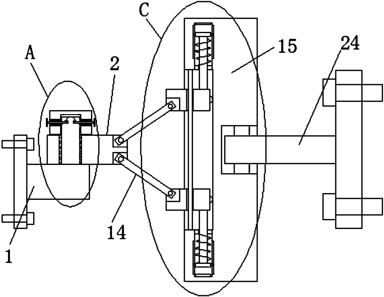 Loader traction device for dragging flat car