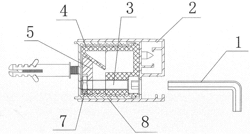 Stand column aluminum product and wall leaning aluminum product connection structure