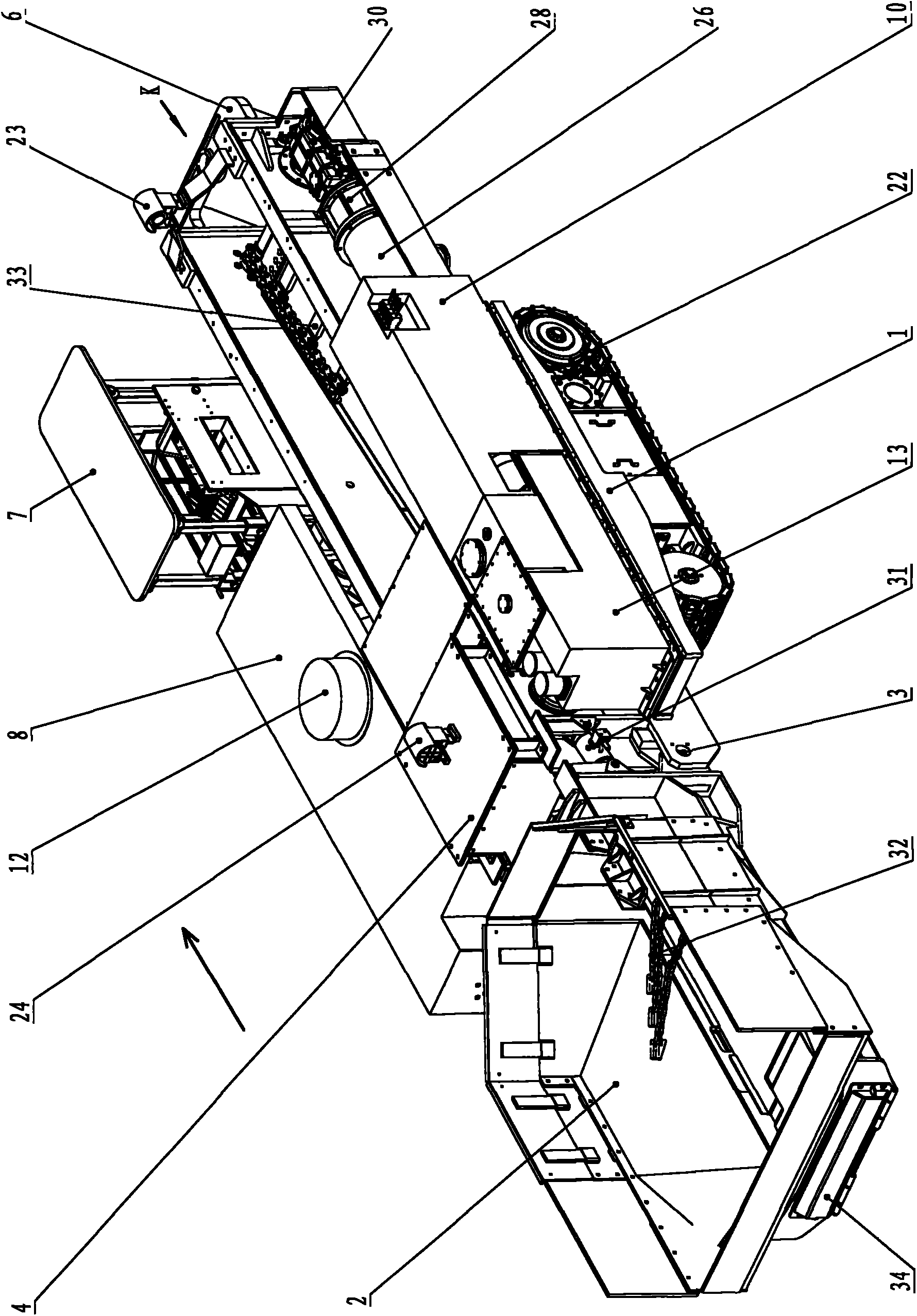 Self-moving feeding crusher