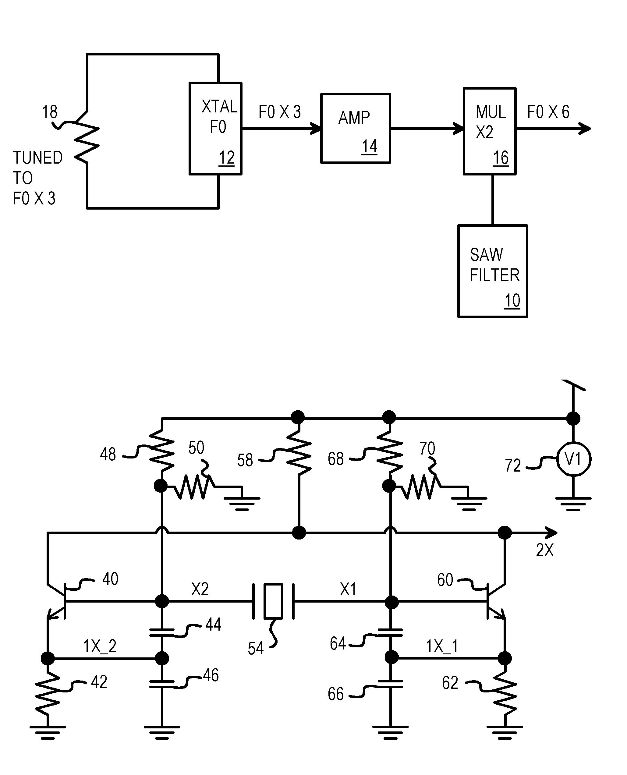 Crystal clock generator operating at third overtone of crystal's fundamental frequency