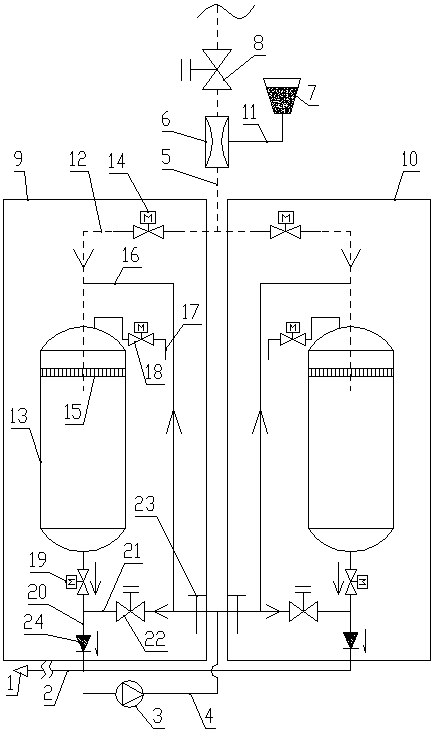 Grinding material continuous supply method