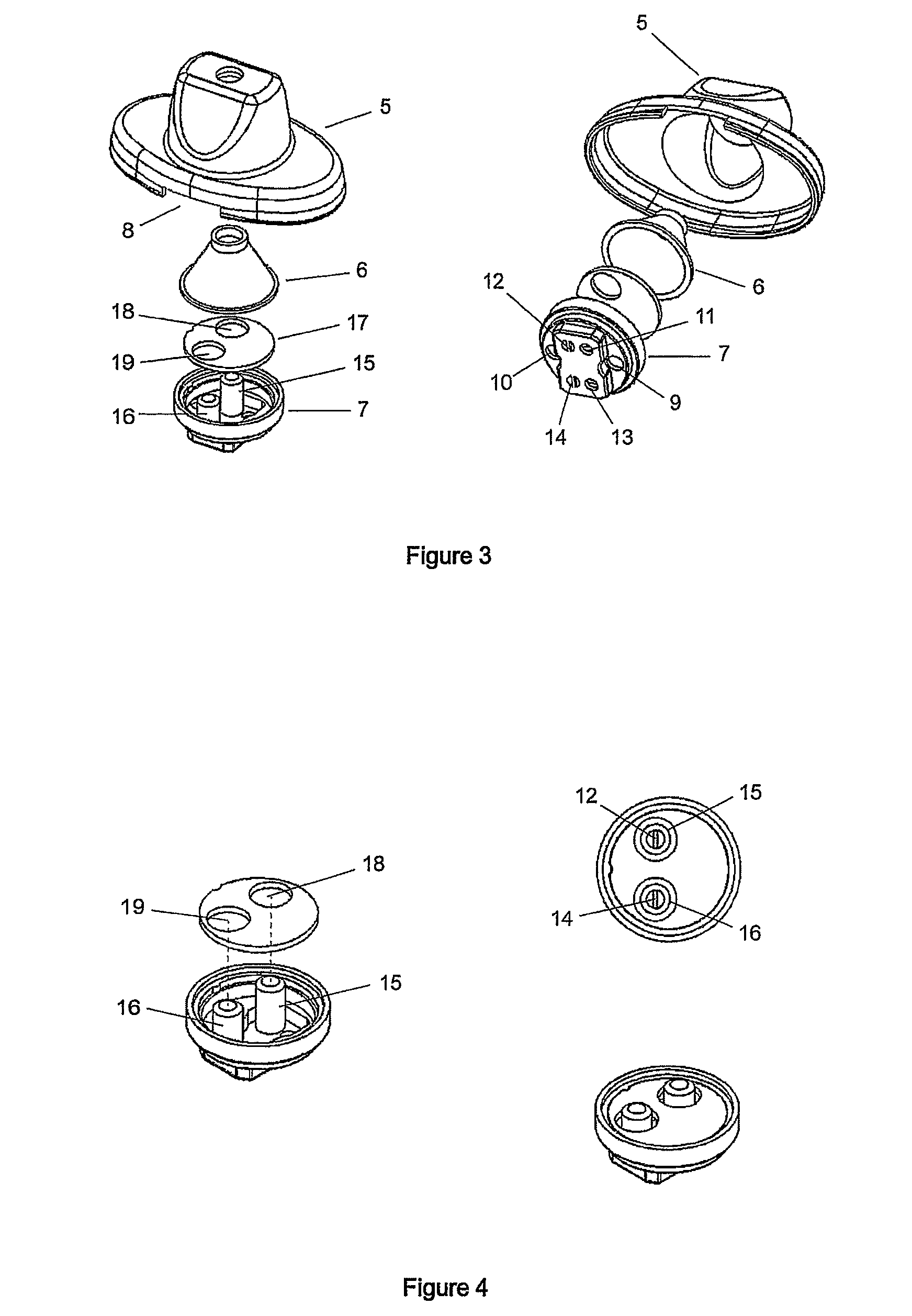 Dry powder inhalation device for the simultaneous administration of more than one medicament