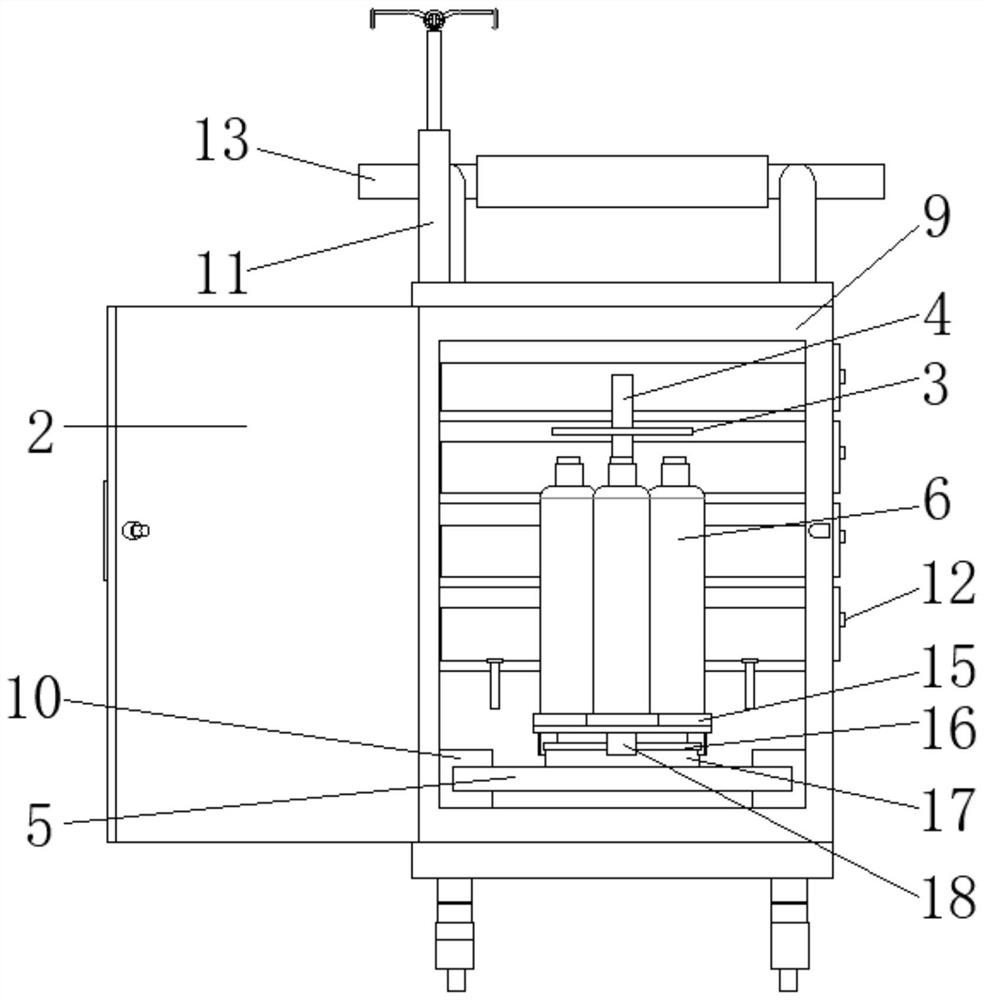 First-aid vehicle with telescopic and hidden oxygen bottle bracket