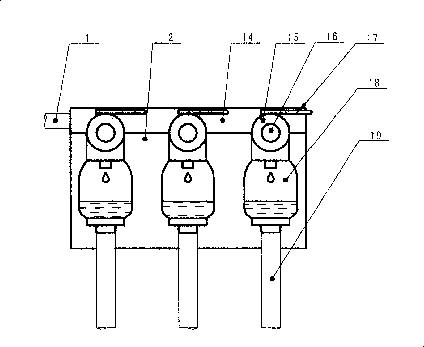 Repairing liquid injection system for cross-linked cable