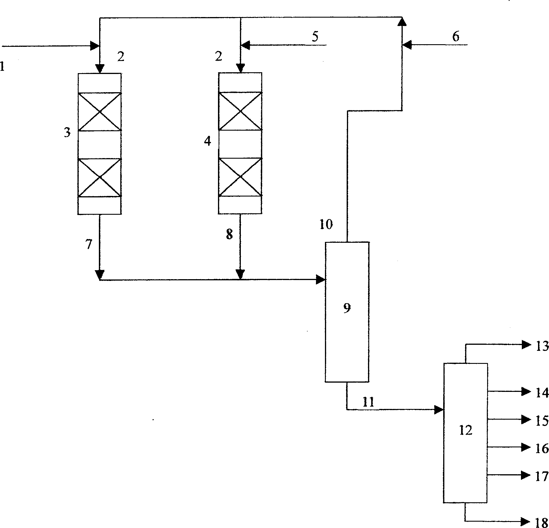 Parallel hydrocracking method