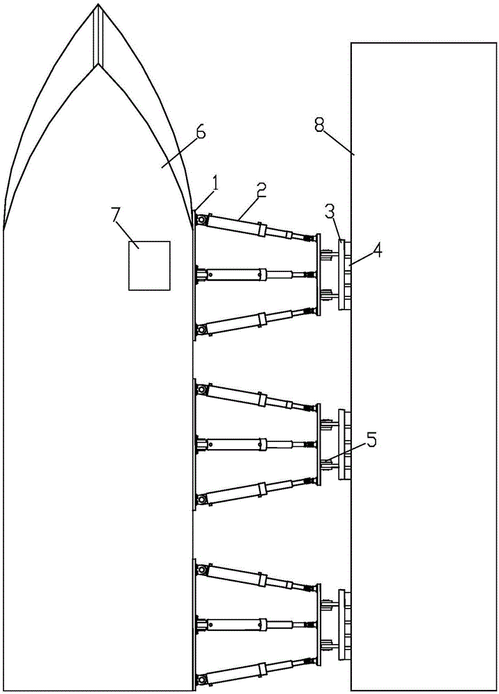 Five-degree-of-freedom metamorphic multipurpose ship berthing device