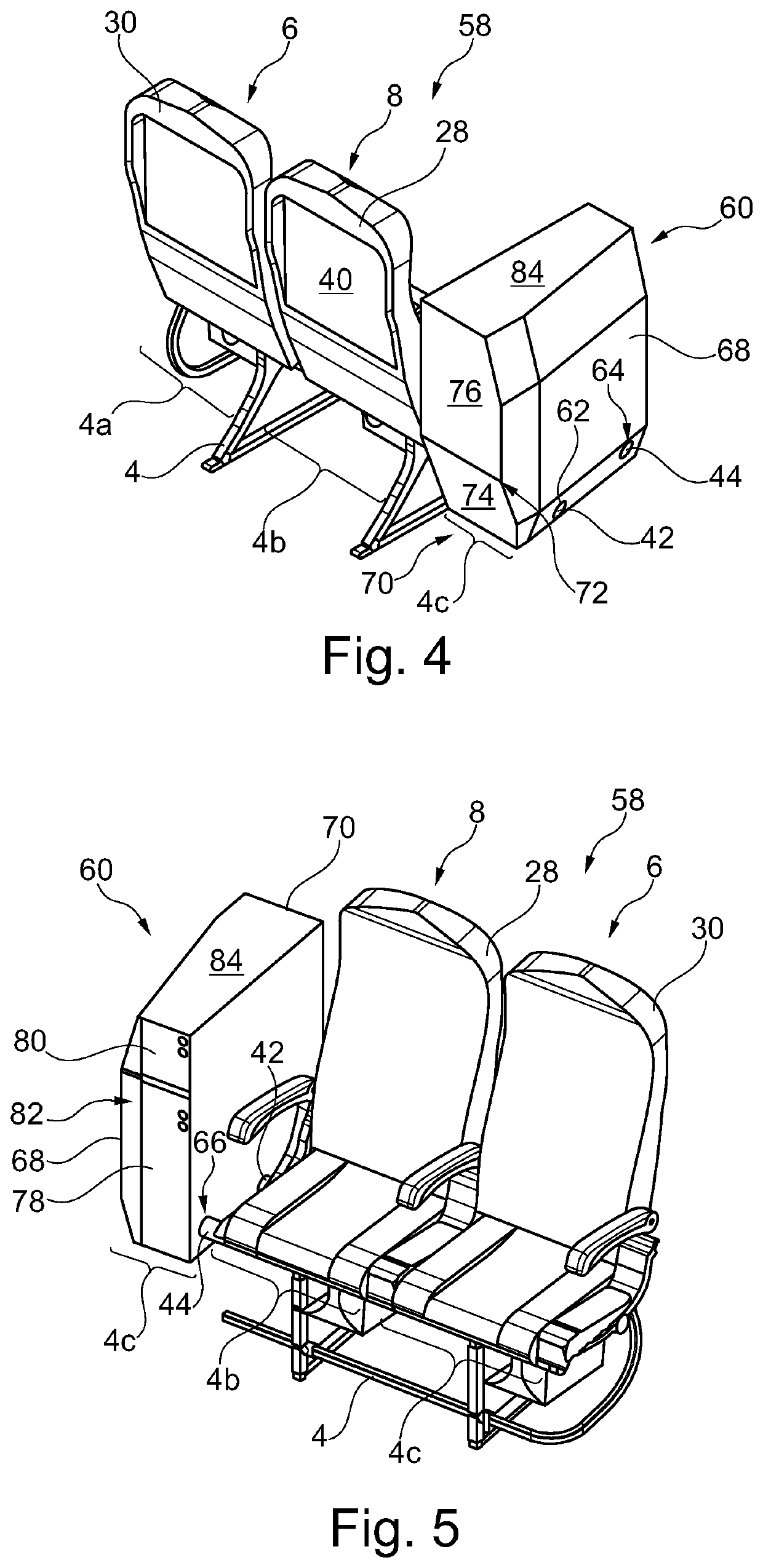 Receiving systems for receiving persons and objects for a cabin of a vehicle as well as an aircraft equipped therewith