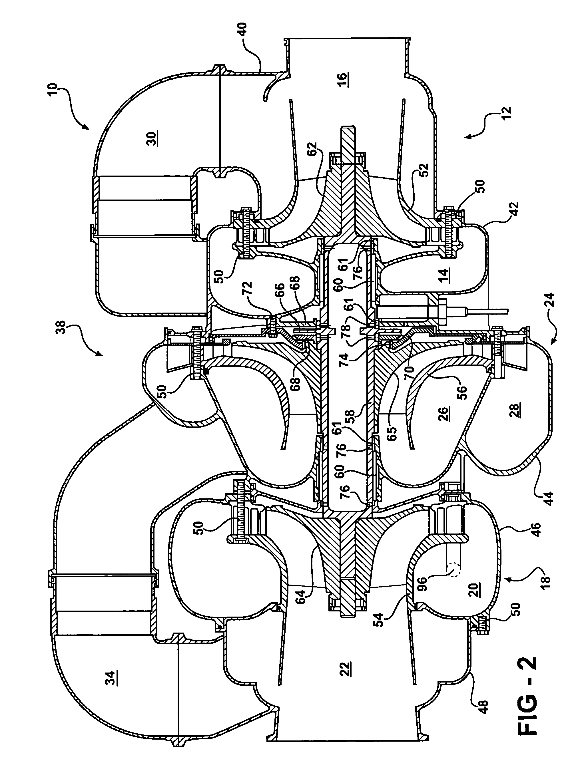 ACM cooling flow path and thrust load design