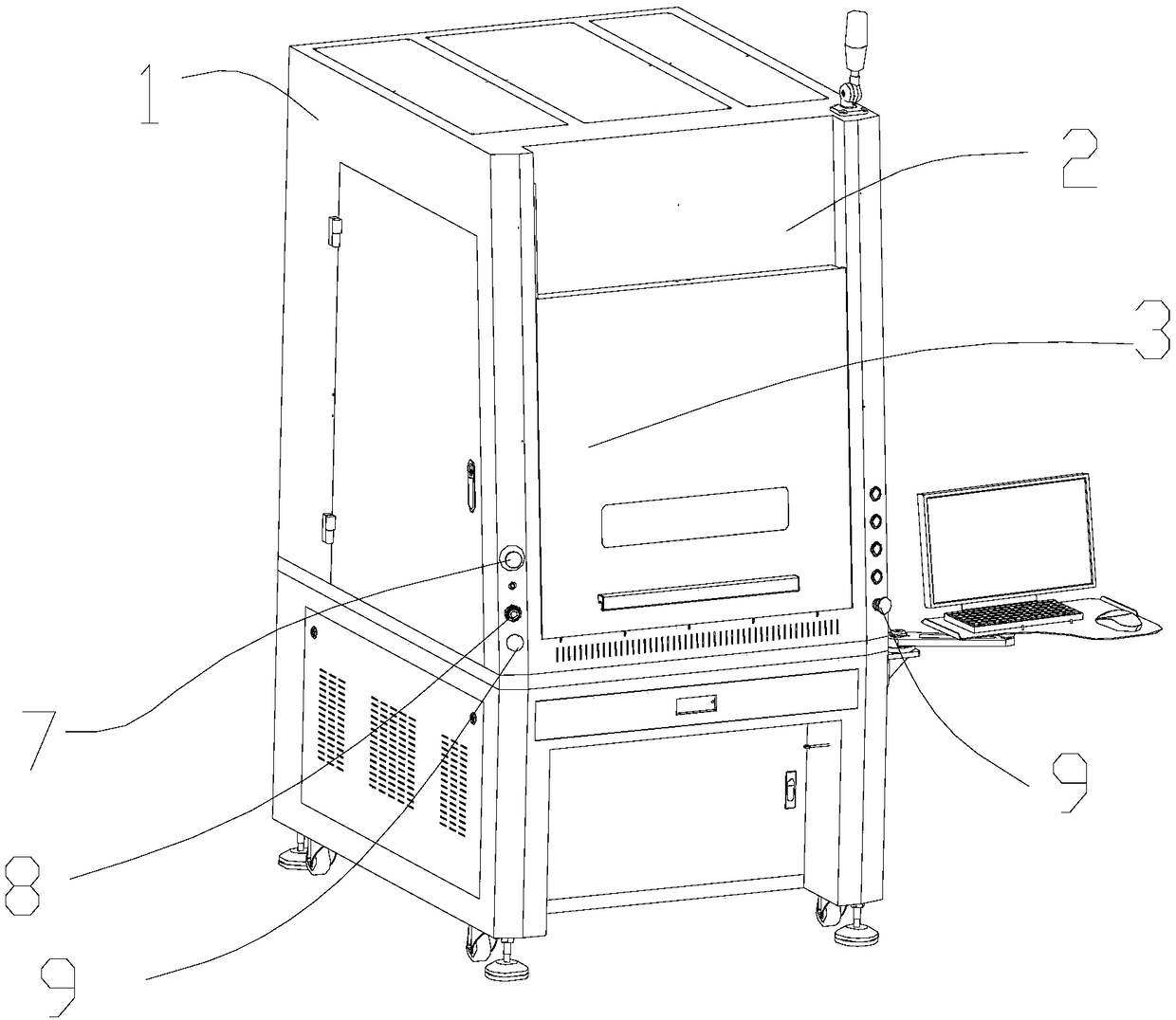 Safe door opening structure of marking machine