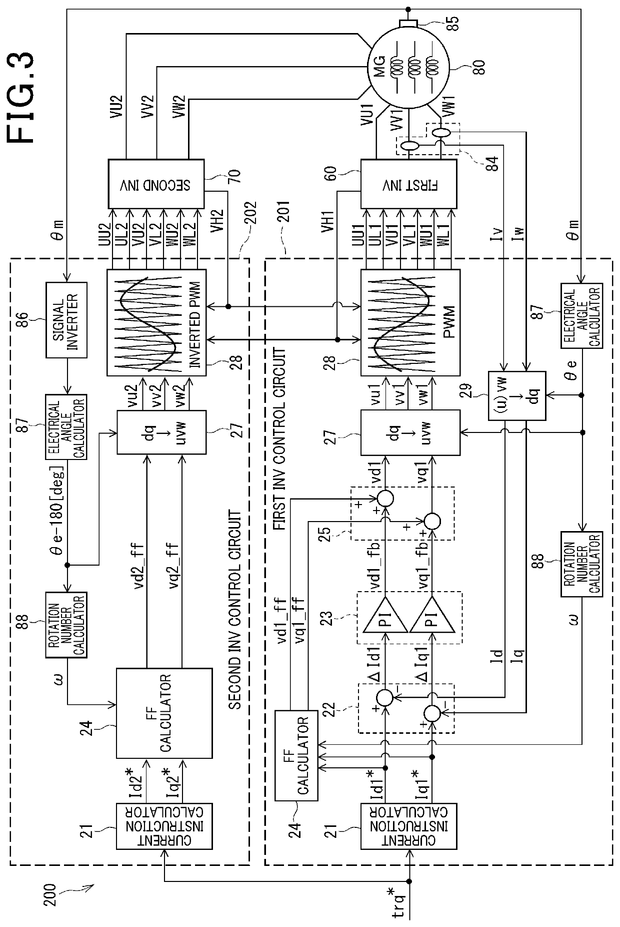 Electric motor driving system and method