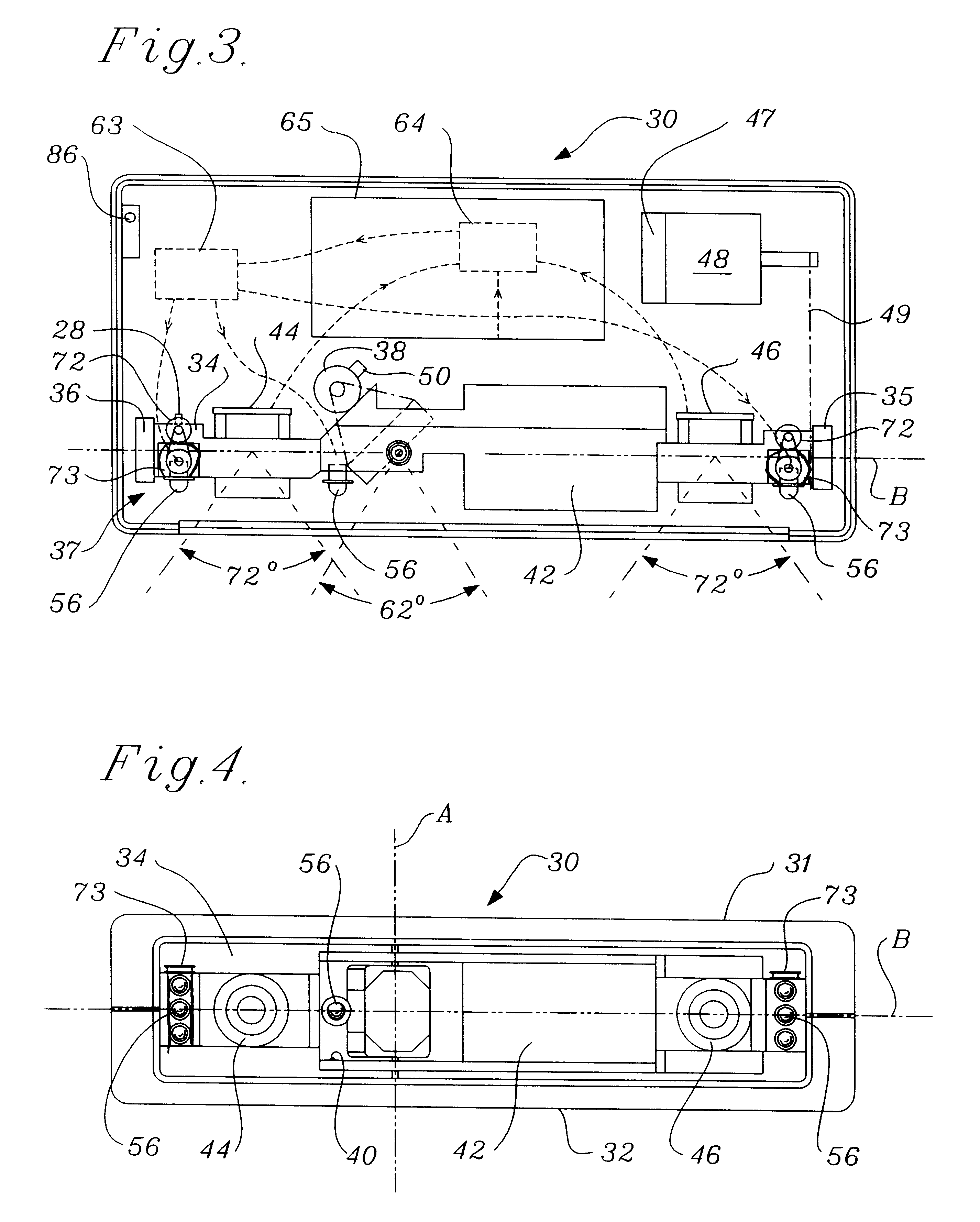 Compact imaging device incorporating rotatably mounted cameras