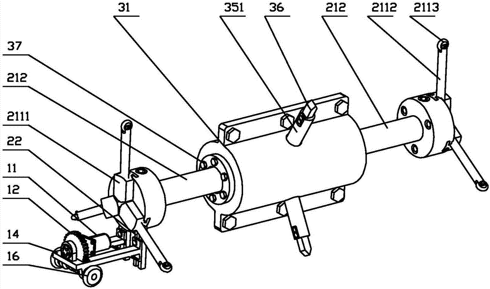 Pipeline inner wall bionic groove surface machining device and machining method thereof