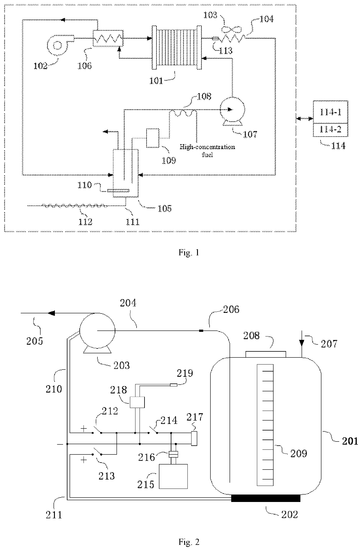 Direct liquid fuel cell power generation device