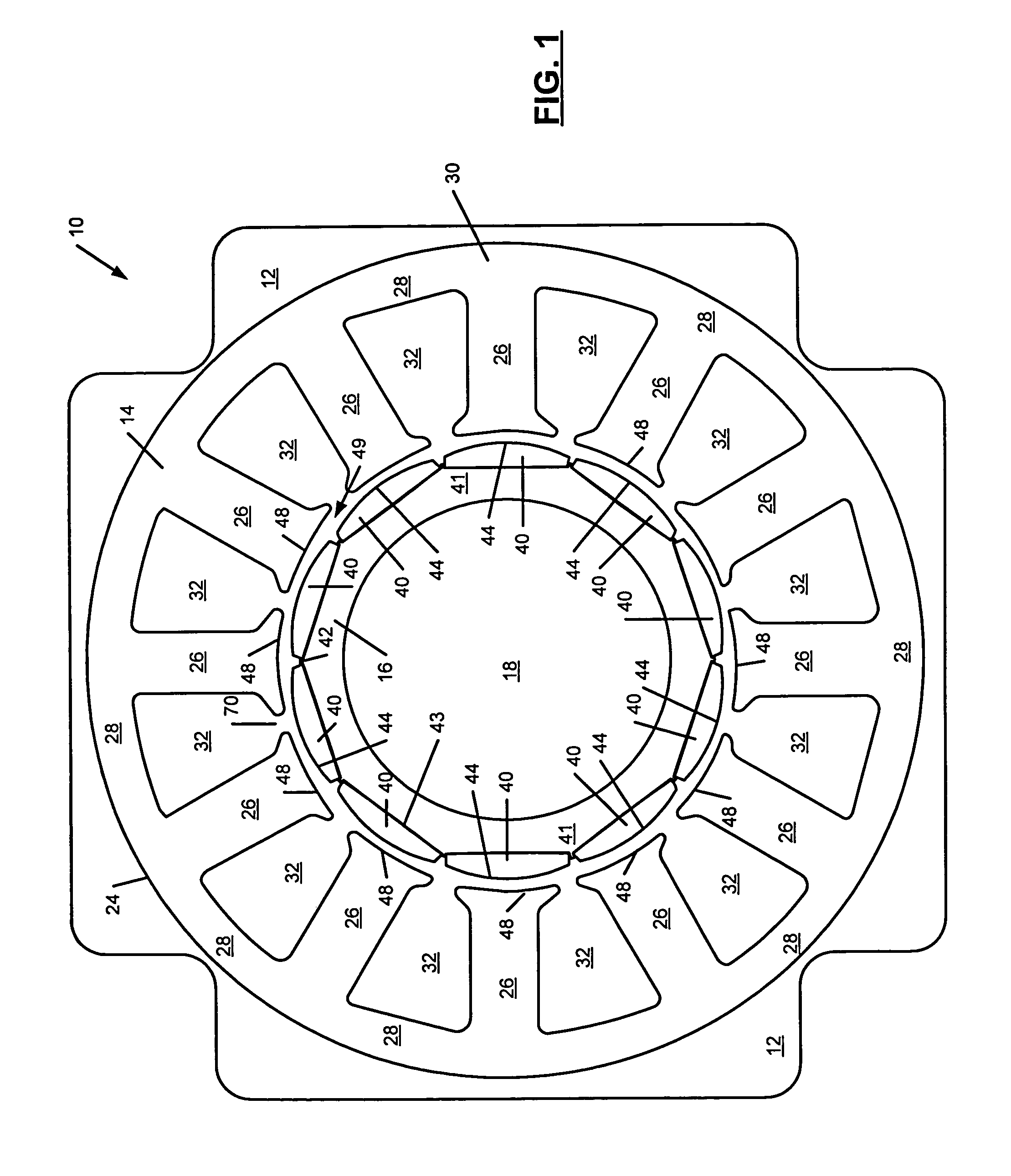 Permanent magnet electric machine having reduced cogging torque