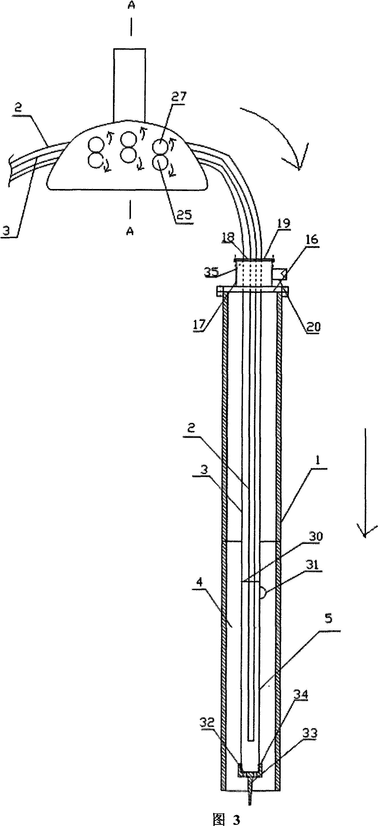 Water-gas mixing jet apparatus for pile sinking