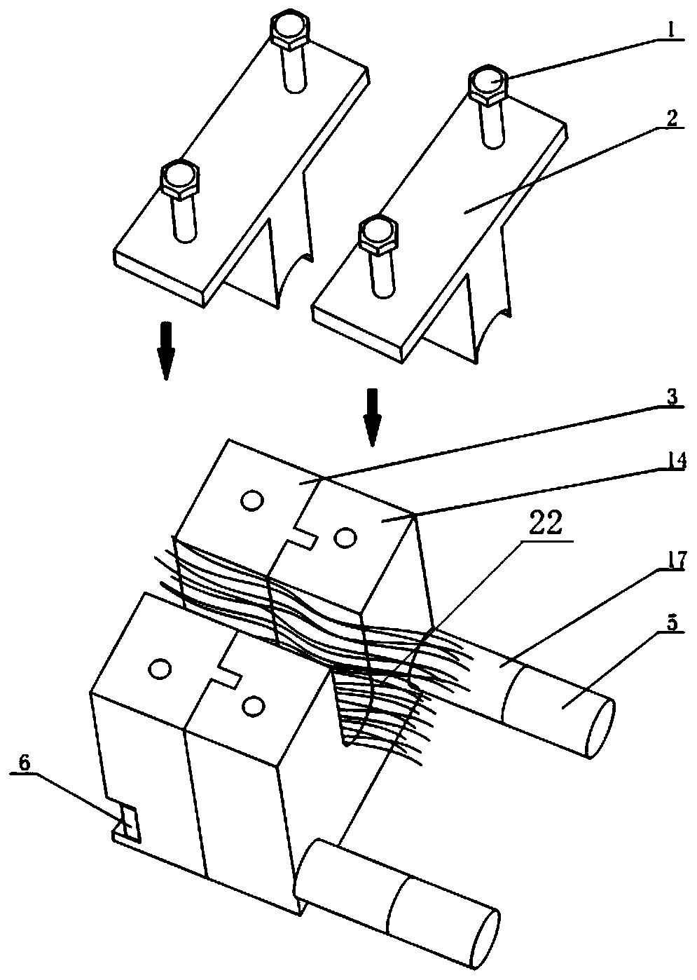 Carbon fiber cluster sample preparation device and carbon fiber cluster preparation method