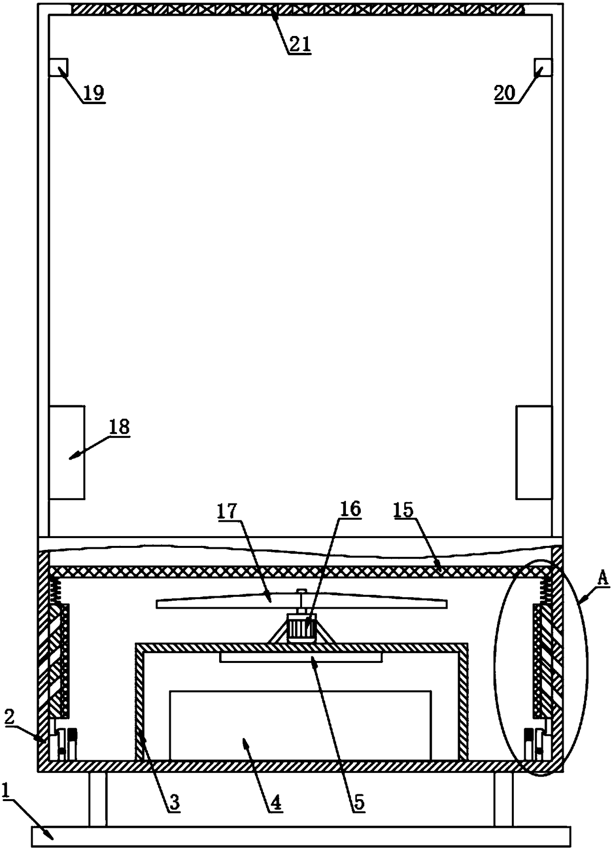 Heat radiation power distribution cabinet with oxygen exhaust fireproof function