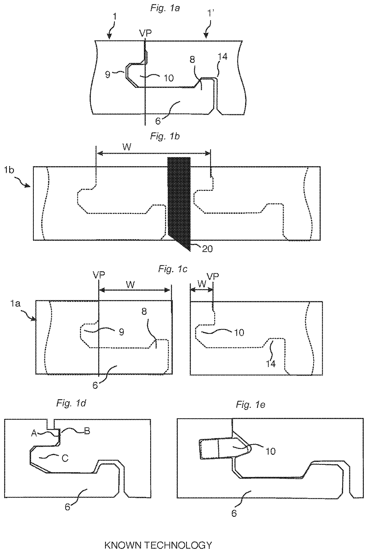 Mechanical locking system for floorboards