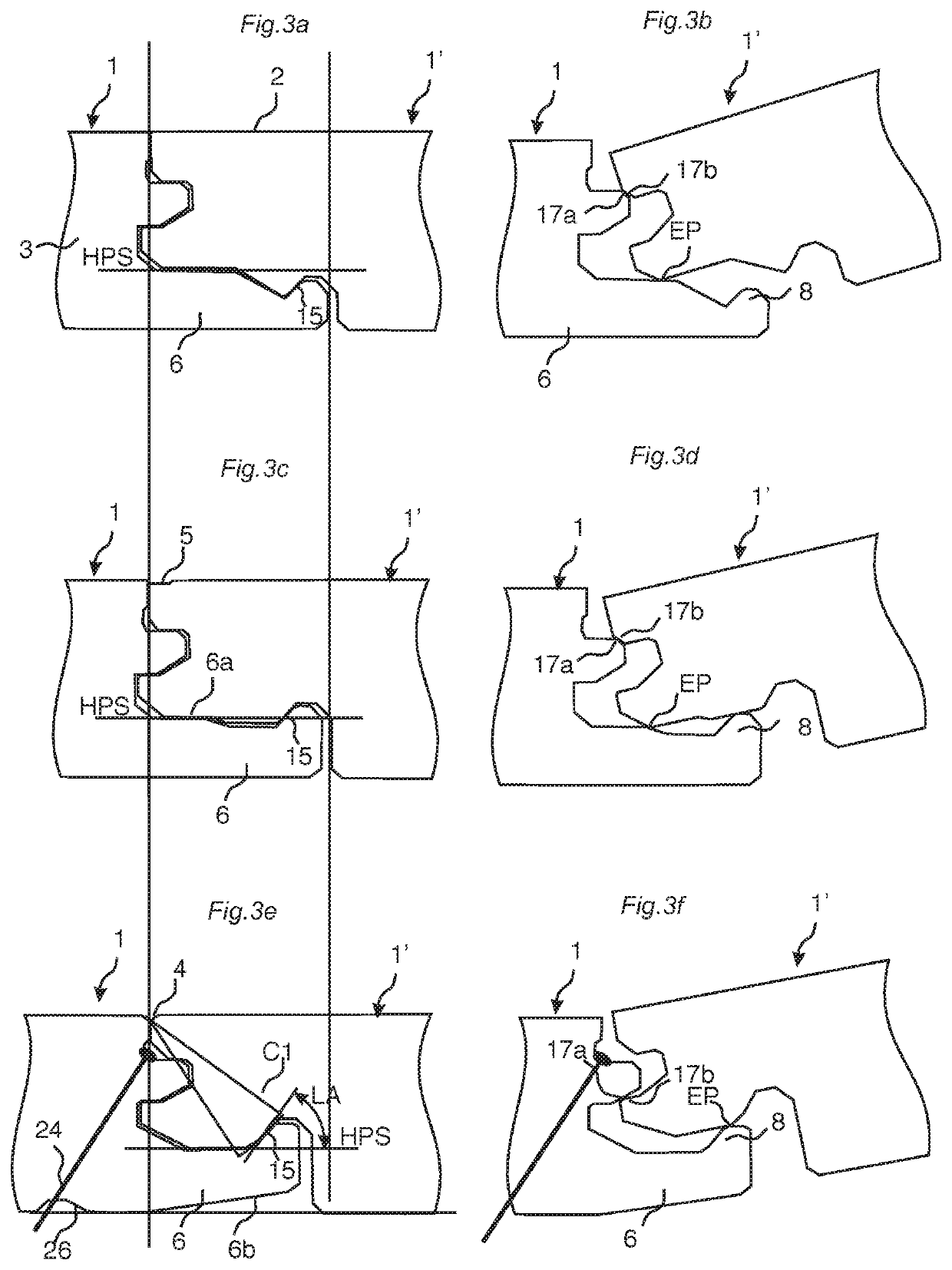 Mechanical locking system for floorboards