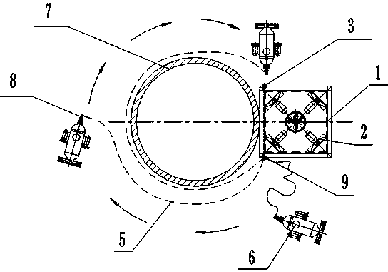 Positioning system for underwater operation robot based on auxiliary robot with cable-bound pile