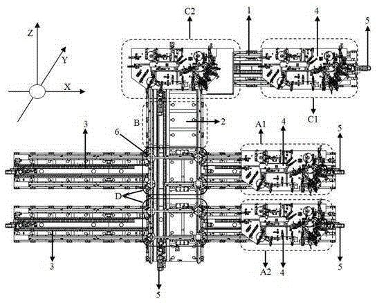 Multi-vehicle mixed line conveying system