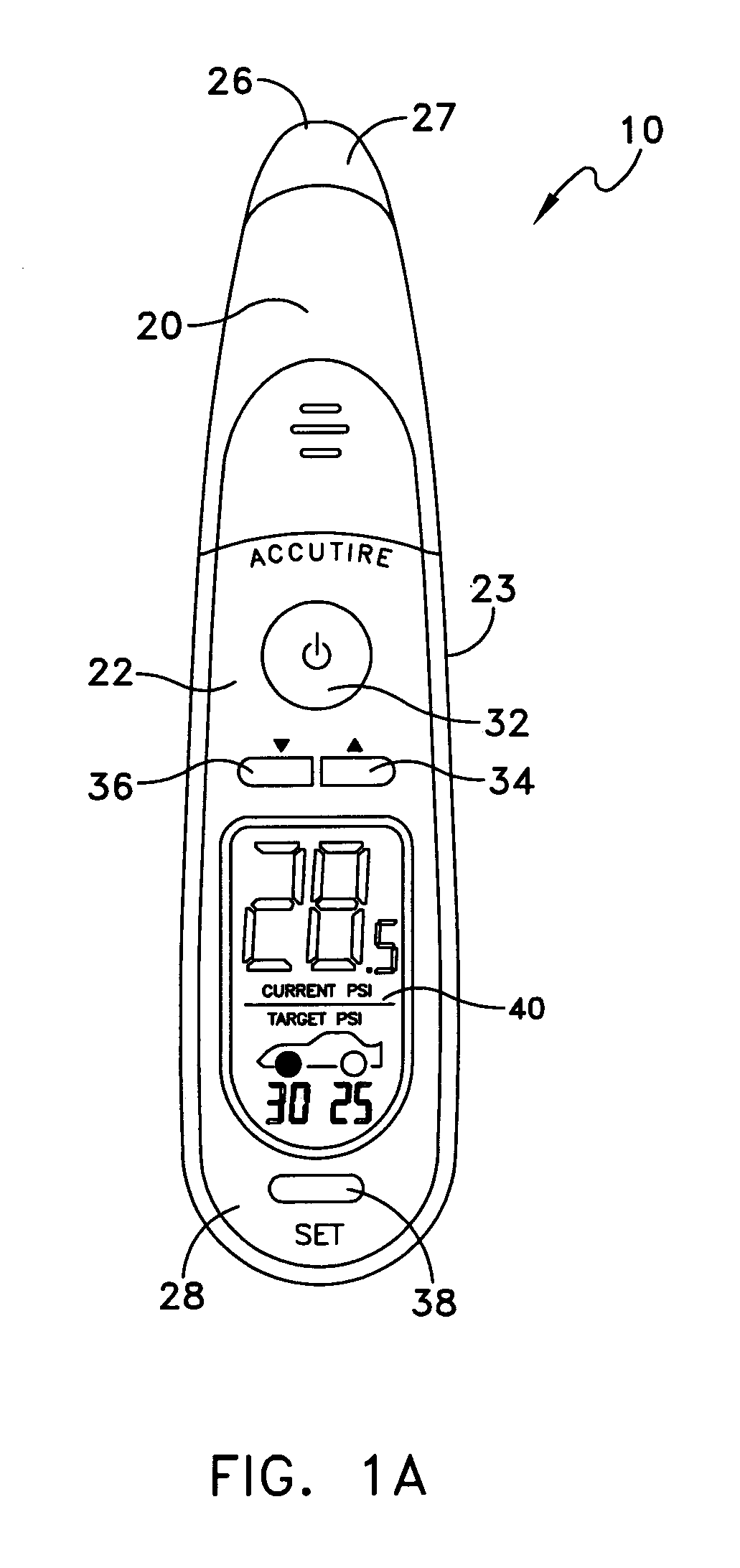 Hand-held tire pressure gauge and method for assisting a user to determine whether a tire pressure is within a target range using a hand-held tire pressure gauge