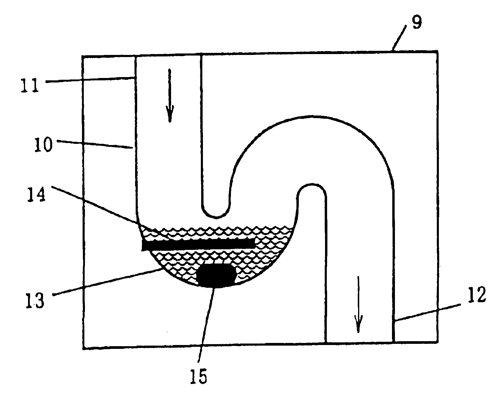 Heated ultrasonic treating device and treating method for suspended matter-containing liquid