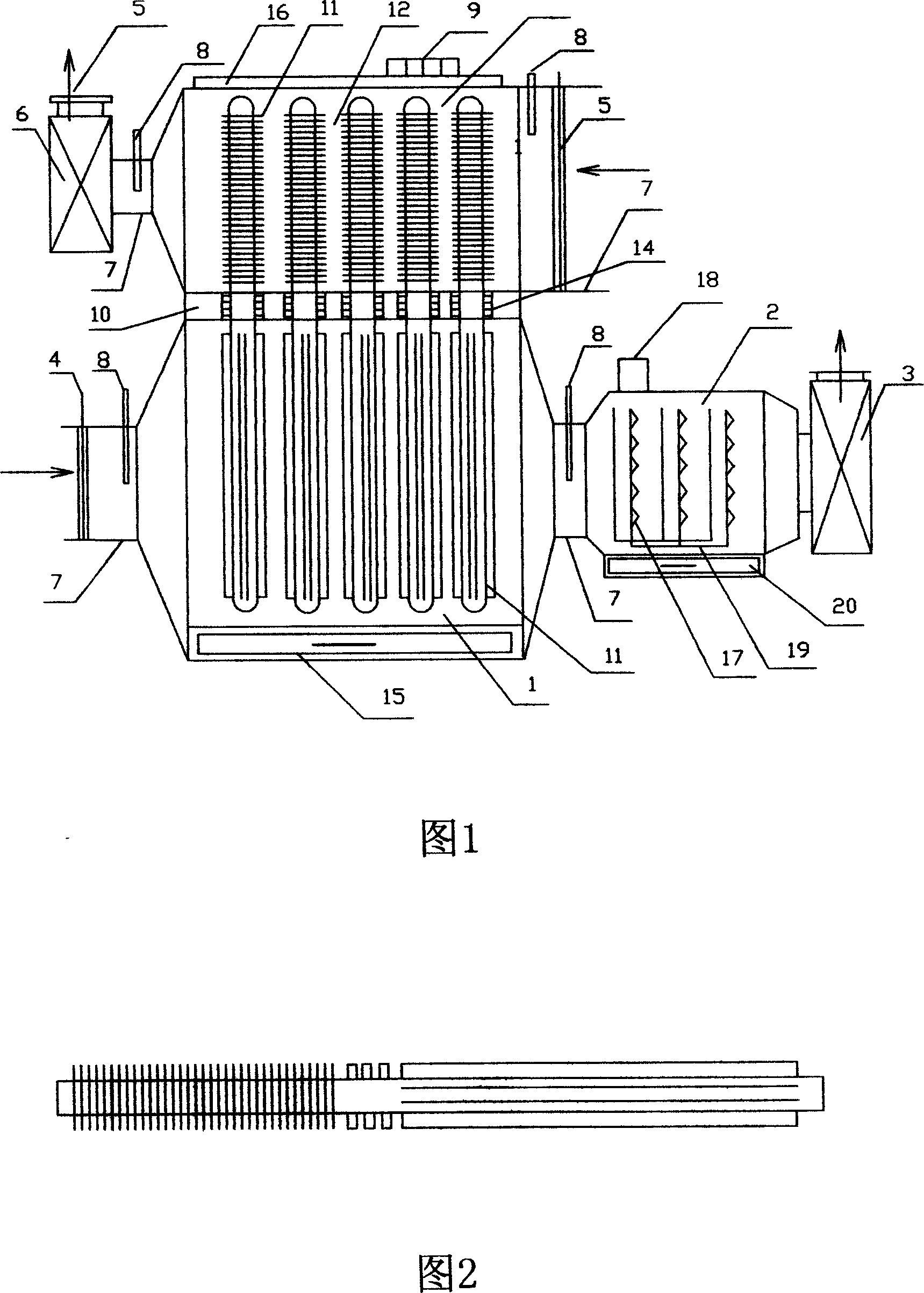 Heat shaped machine exhaust heat air purification heat energy utilized heat pipe exchanger