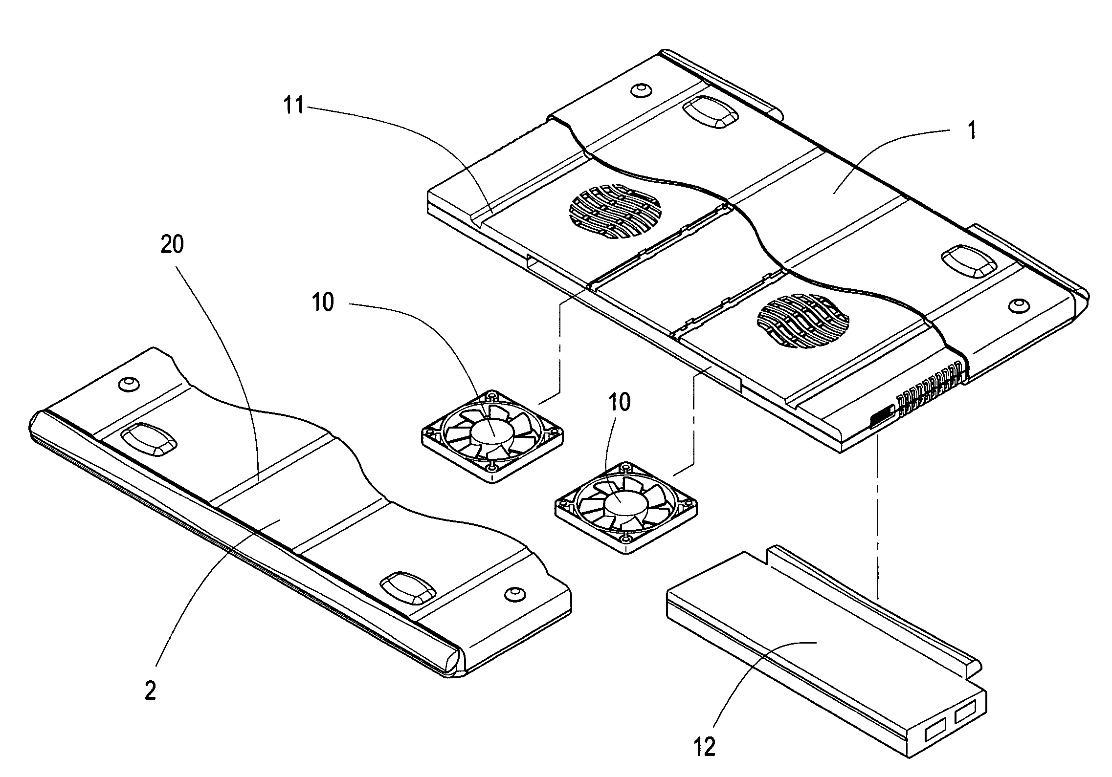 Contractible and extentable laptop computer external cooler pad