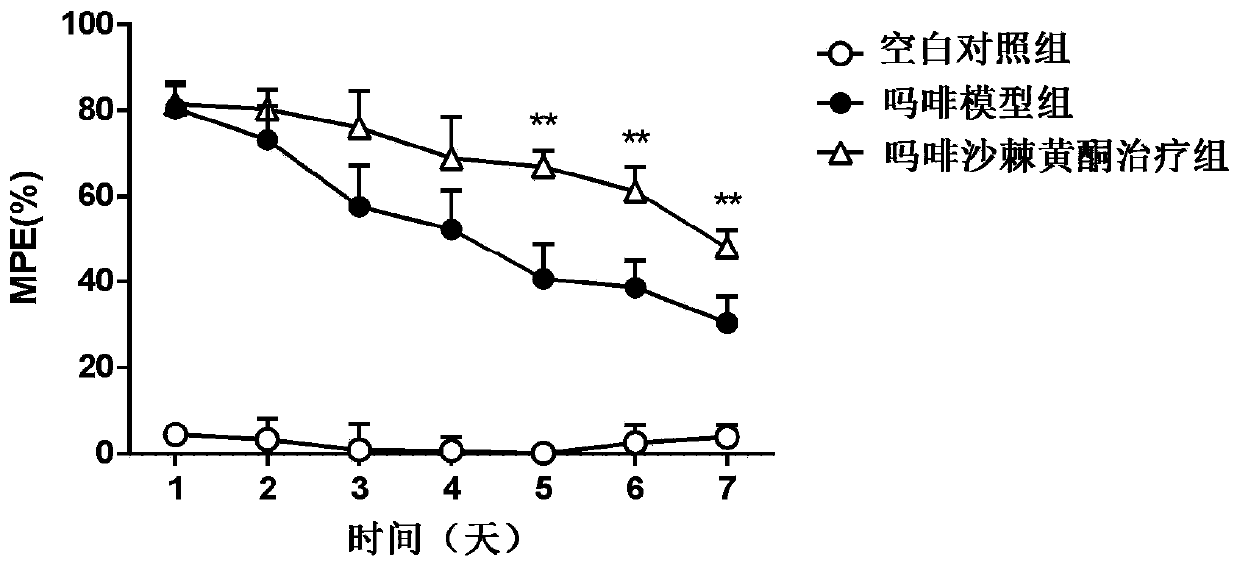 Application of seabuckthorn flavonoids in the preparation of compositions for enhancing the efficacy of opioids