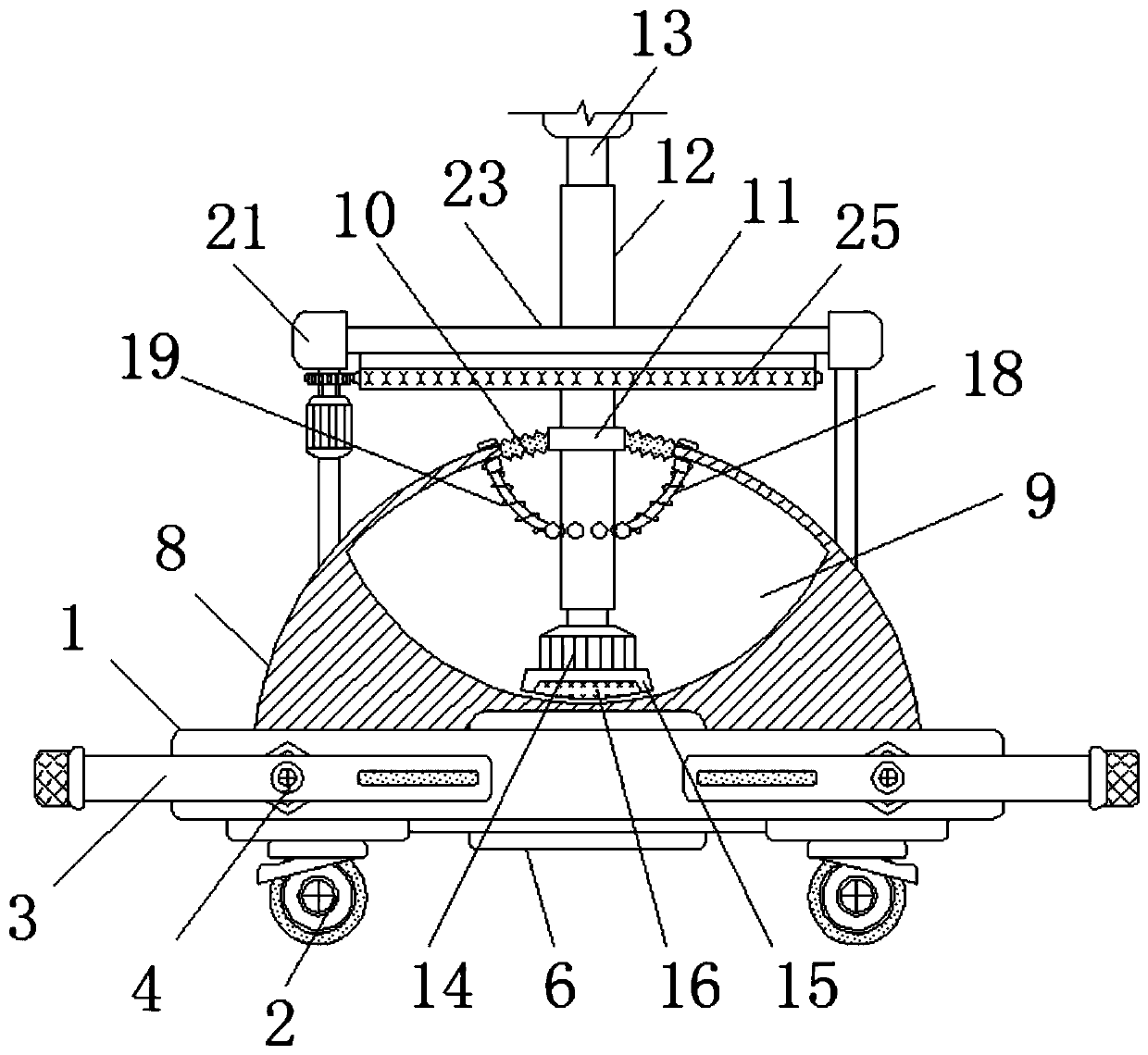 Large-degree-of-freedom cambered surface supporting substrate driving structure for automatic welding manipulator