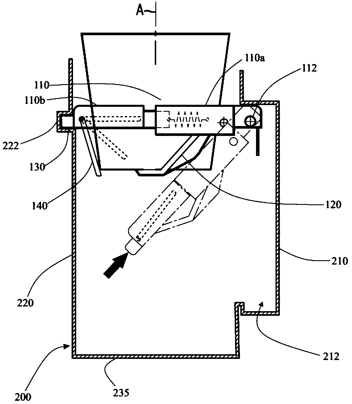 Storage compartment comprising a foldable holder element