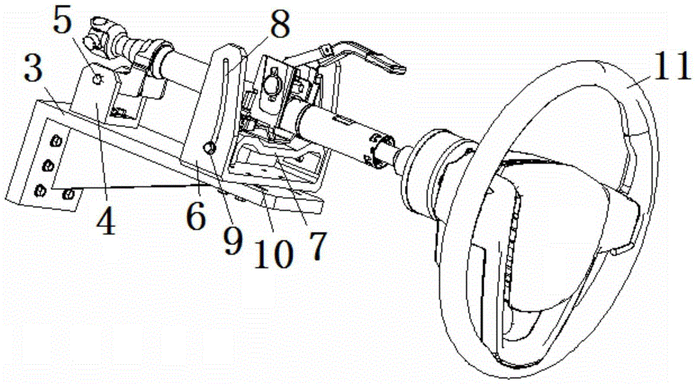 An automobile steering column dynamic impact test bench