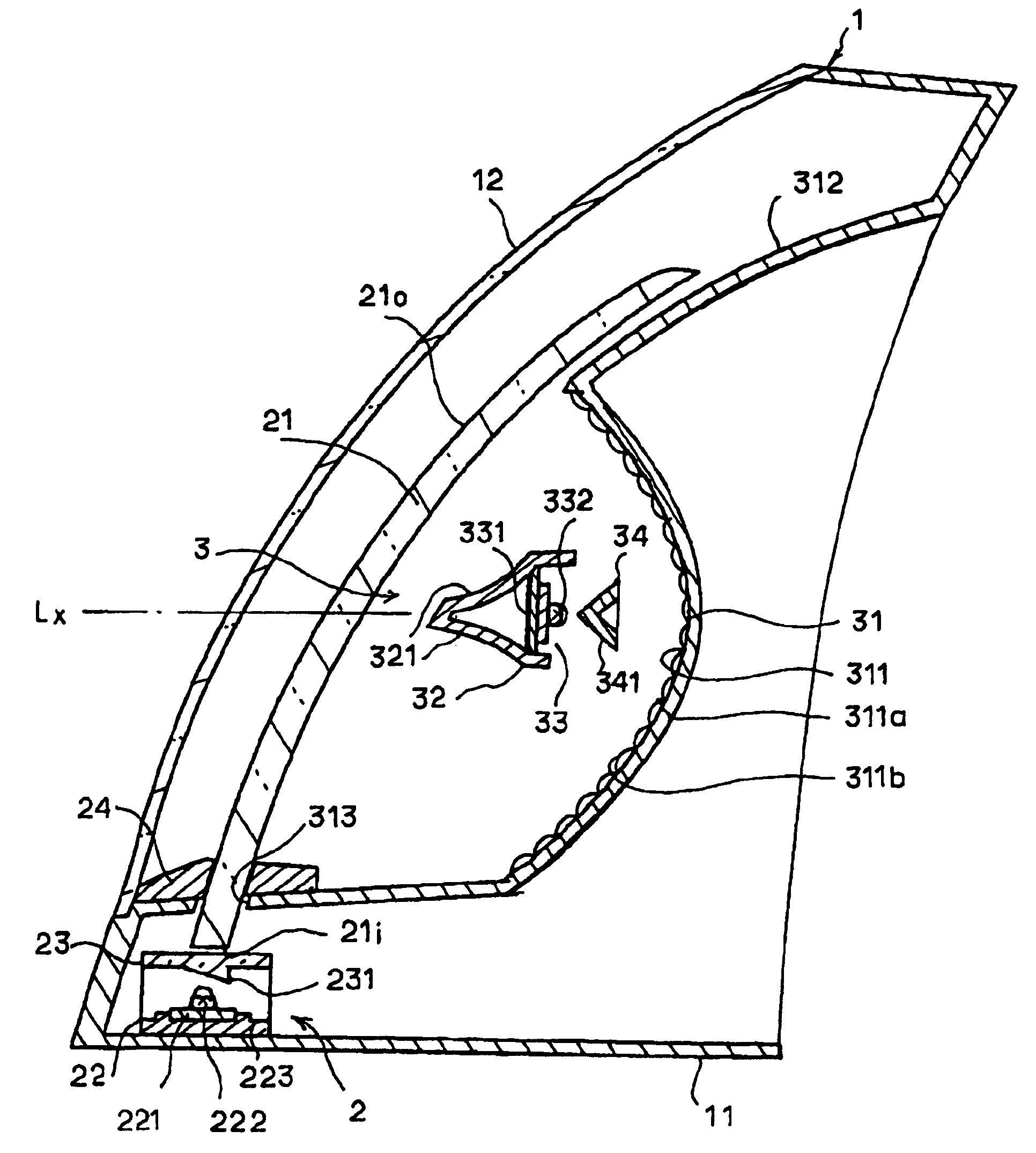 Lamp including main reflector, sub-reflector and LED assembly