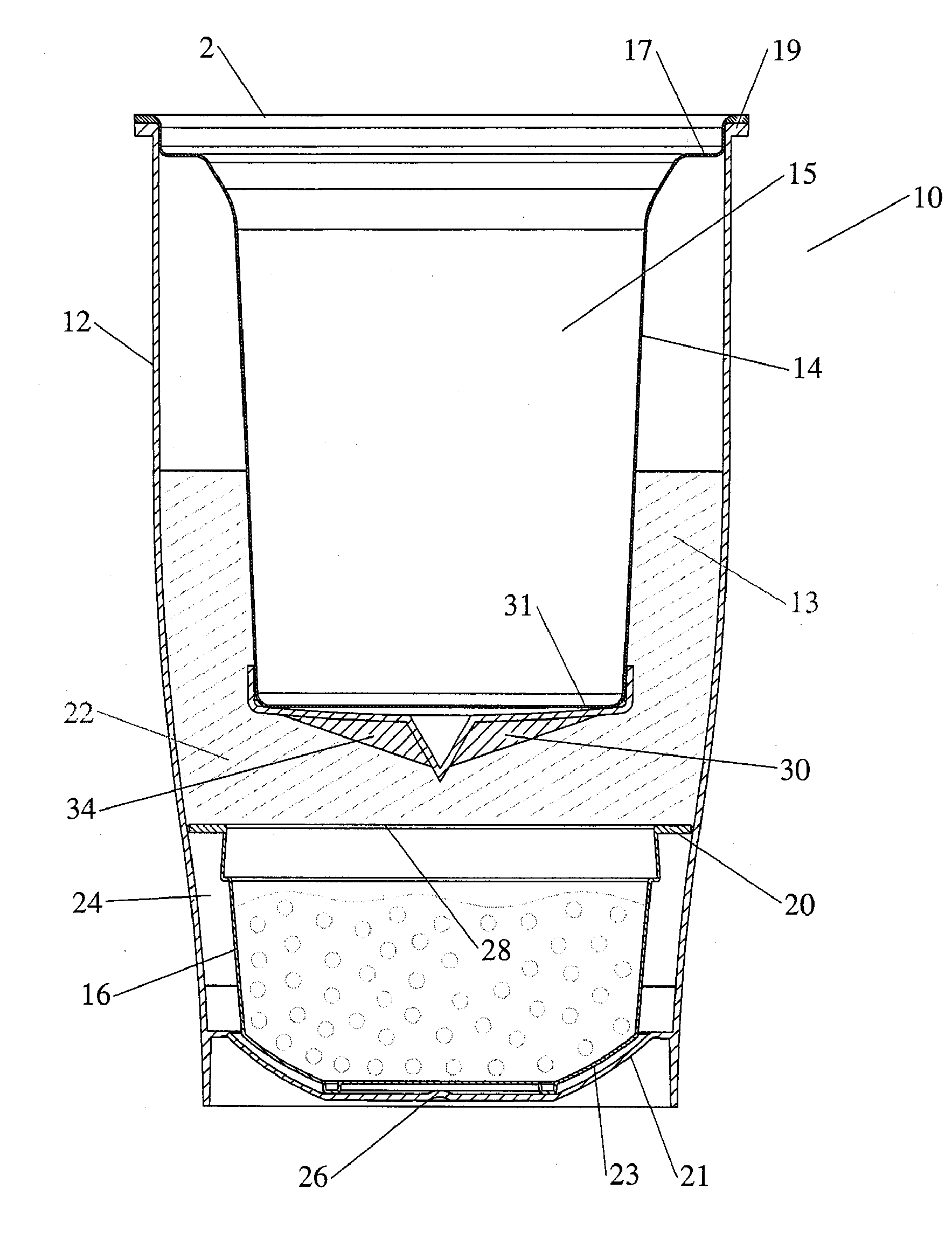 Self-heating container