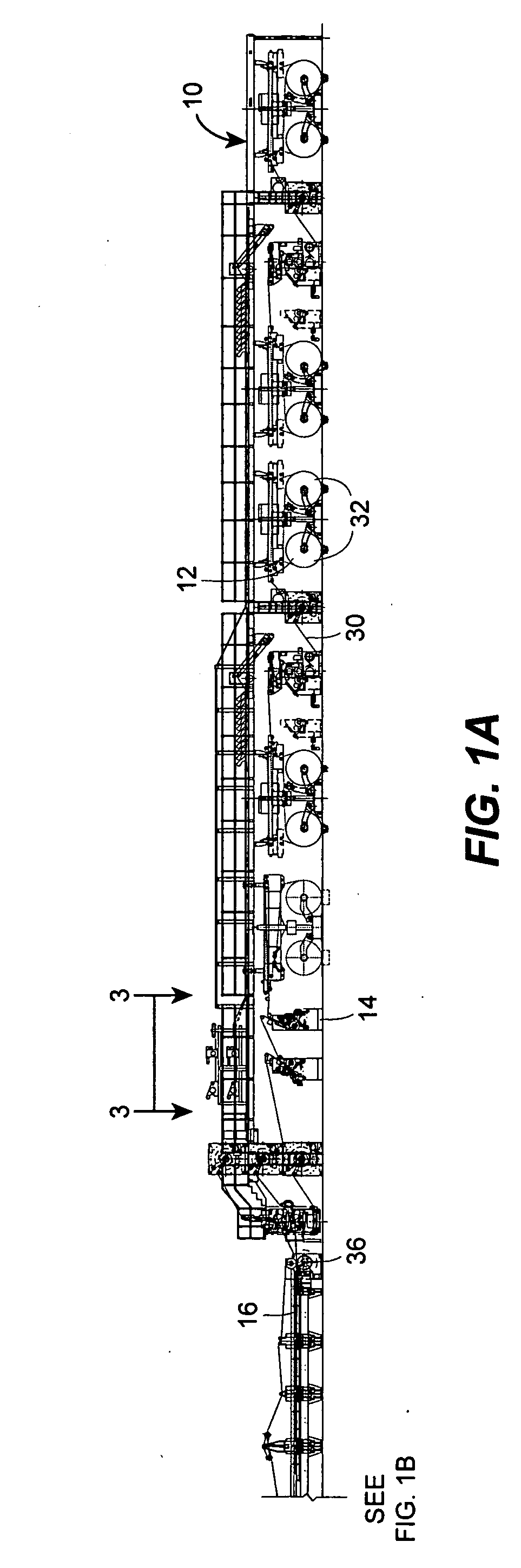 Manufacturing line for making corrugated cardboard