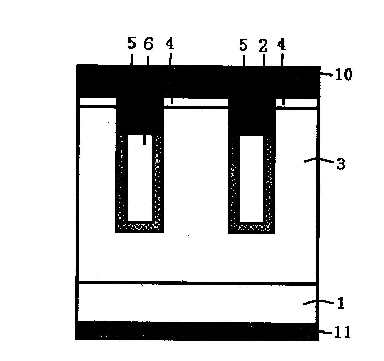 Schottky semiconductor device with grooves and preparation method thereof