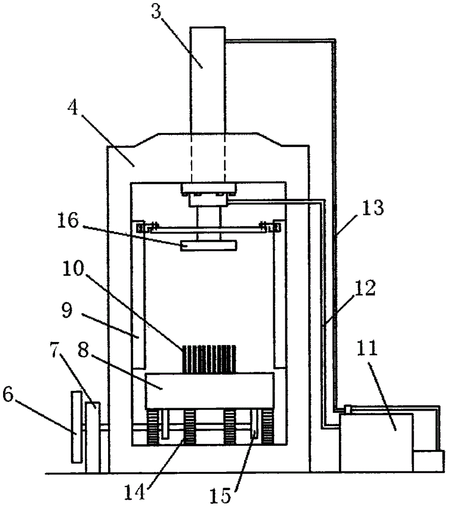 Vibration molding machine for producing high-temperature baffle bricks